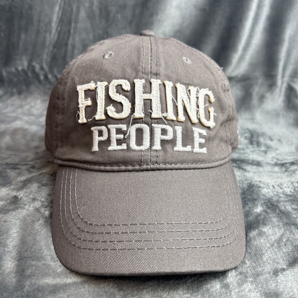 We People Fishing People Embroidered Snapback Hat NWT Cap Gray Cotton
